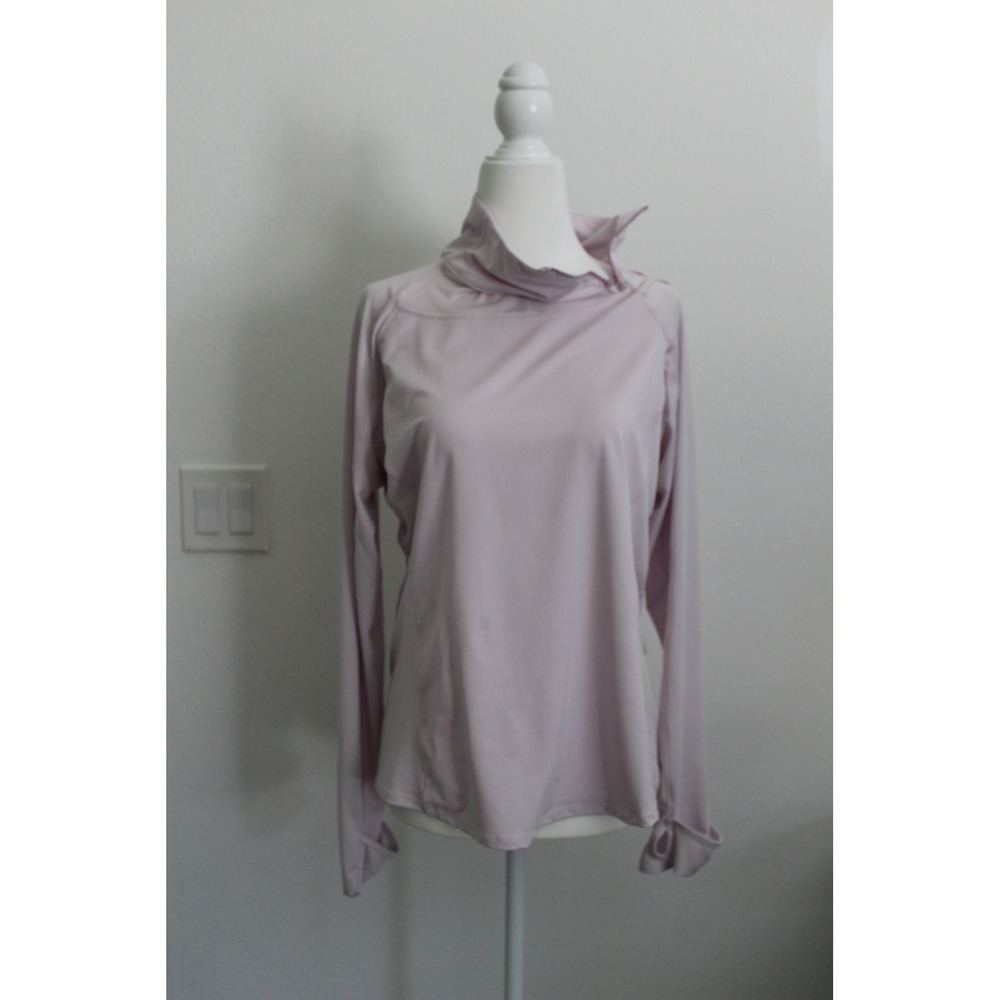 Lucky in Love‎ Women's Lavender Pink Asymmetrical Quarter Zip Long Sleeve Top L